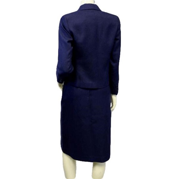 Karen Joyce Royal Purple Knit Power Suit Size 8 - Picture 5 of 5